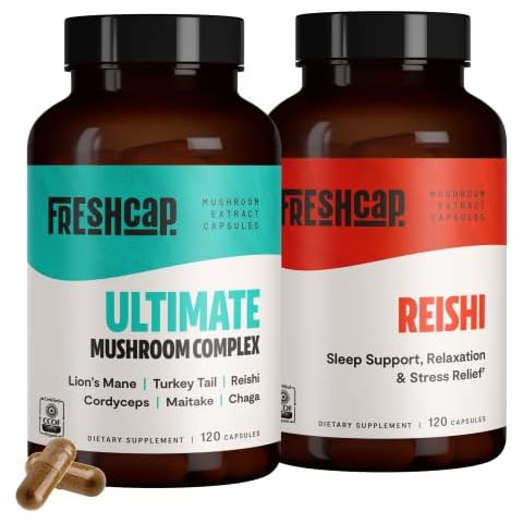 FreshCap Stress Bundle (Reishi Capsules and Ultimate Mushroom Complex Capsules) Cover