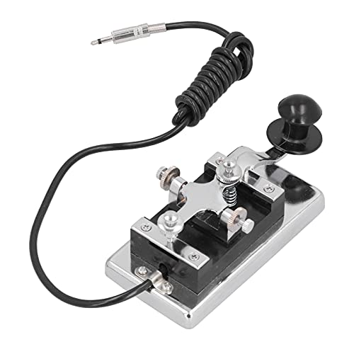 Acogedor Morse Code CW Telegraph Stainless Steel K-4 Hand Key Short Radio Morse CW Telegraph K4 Key Radio Communication Teaching Aids by Acogedor - Used condition - US$48.26