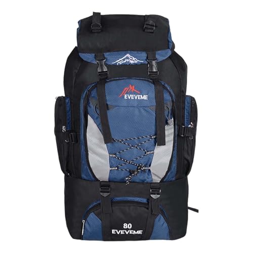 Generisch Mochila deportiva de ocio al aire libre 2026 80L ligera mochila de ciclismo de nylon viaje senderismo pack unisex, azul oscuro, 80, Mochilas sling