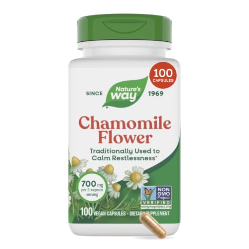 Nature's Way Chamomile Flower Capsules, 100 Count (50 Servings...