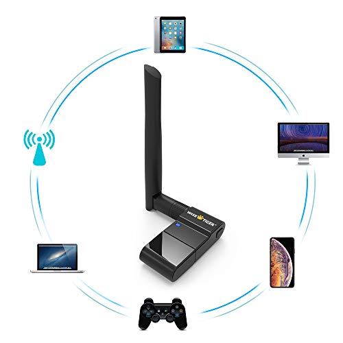 WiFi Adapter AC600Mbps Dual Band Wireless USB Adapter 2.4GHz/5.8GHz WiFi Dongle Long Ranger External Antenna Support Windows 10/8/7/Xp/Vista Mac OS X 10.6-10.13- Fast Install,Only 3 Minutes