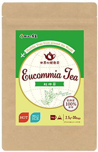 がんこ茶家 世界の健康茶 杜仲茶 100% 75g(2.5g×30p) 紐なし三角ティーバッグ