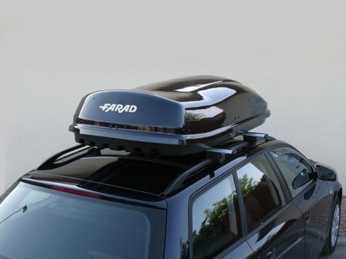 Farad Marlin Dachbox 480L schwarz metallic - Doppelter Seitenöffner, TÜV-GS Zulassung, 5 Jahre Garantie - 3-Punkt-Zentralverriegelung mit Sicherheitsschlüssel