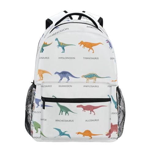 School Backpack Dinosaurs Colored Bookbag for Boys Girls Travel Bag