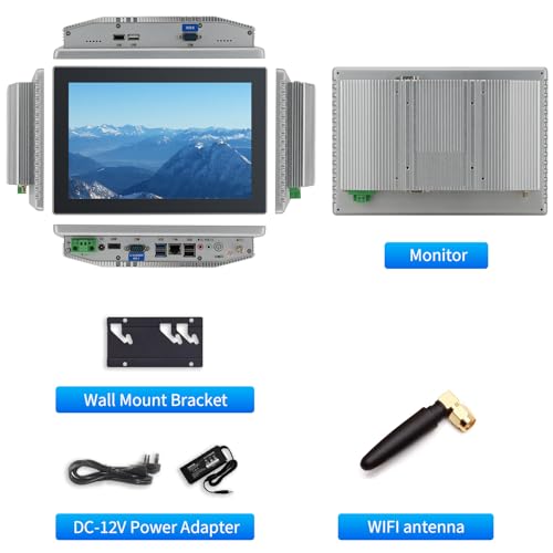 Image of 10.1 inch Industrial Touch Panel PC, Ratio 16:10 Multi-Touchscreen-Monitor,Wall Mounted Touch Screen Panel Computer,WiFi & Built-in Speakers,IP65 Front,Win 10 I5 RAM 4G+128G SSD
