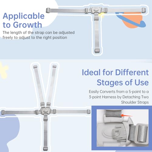 image for Ajrwiiy High Chair Straps Replacement Compatible with Graco - 5 Point 