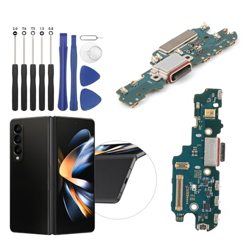 Dock Connector for Samsung Galaxy Z Fold4 Charging Port Flex Cable Replacement for Samsung Z Fold 4 5G F936U USB Charger Dock Board Connector with Tools(Black)