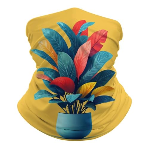 KWQDOZF Polaina para el cuello, mascarilla, pasamontañas, bandana, sombrero para hombres y mujeres, plantas tropicales raras como la monstera