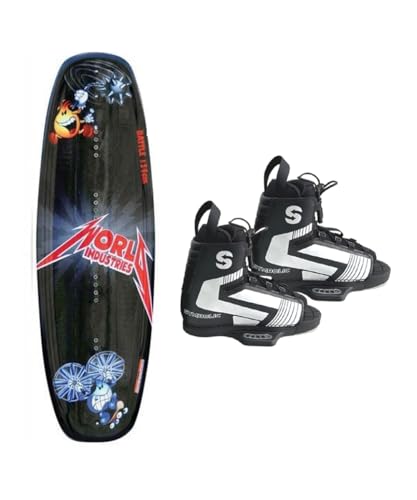 124cm World Industries Wakeboard and Symbolic Bindings Fit Wakeboarding Boot Package Set (124cm - S Fit Kid 3-6 Binding)