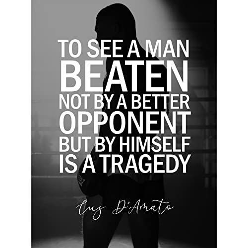 Artery8 Sport Quote Boxing Manager Cus D’Amato A Man Beaten By Himself Is A Tragedy Typography Unframed Art Print Poster Wall Decor 12x16 inch