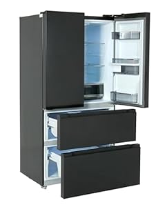 TESLA French Door Fridge Freezer – 318L Fridge / 221L Freezer Capacity, Freestanding Black, E Energy, Total No Frost, Non Plumbed, Multi Airflow, Door Water Dispenser & Metal Cooling (T571FRDB)