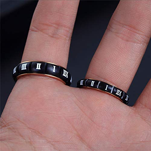 Image of PAURO Roman Numerals Spin Worry Ring | Unisex Stainless Steel, Roman Numerals Spin Worry Ring for Anxiety