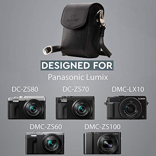 Étui de protection en cuir MegaGear anti-choc pour Panasonic Lumix avec sangle - 5