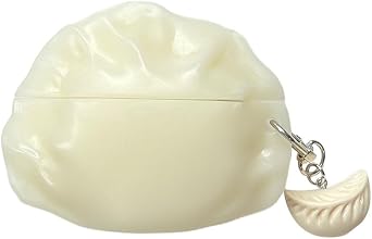 Cute Dumpling Shaped Protective Case for AirPods Pro 3 2025 Release,Cream White Headphone Protective Cover for Airpod pro 3rd Gen with Keychain for Boys Girls A