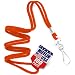 MIFFLIN Lanyard (Orange, 36 Inch, 100 Pack), ID Badge Lanyards, Round Woven Lanyards with J-Hook