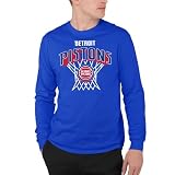 Junk Food NBA - Detroit Pistons Nothing But Net Adult LS T-Shirt Royal Blue