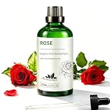 Olio Essenziale di Rosa Puro, Mumianhua Olio di Rosas Grado Terapeutico per Diffusori, Cura della Pelle, Aromaterapia e Creazioni Artigianali, Produzione di Candele‌, Olio Essenziale Rosa 100ml