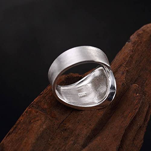 Anneau réglable femmes argent S925 fini branche brossée rétro - 2