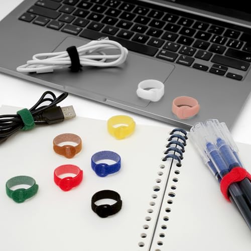 Have Me Td Cable Ties,4+6+8+10 Inch Reusable Cable Management, Multi-Purpose Adjustable Cord Organizer,Fastening Microfiber Cloth Hook And Loop Cable Organizer Wire Straps,Assorted Colors thumb #4