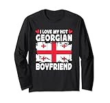 i love my hot georgian boyfriend couple georgia flag maglia a manica