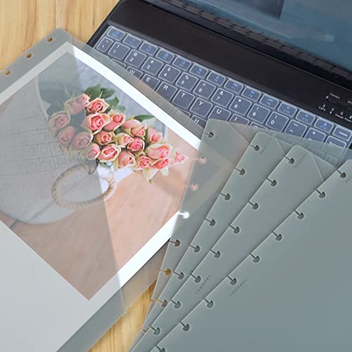 12 Pack Letter Size Disc Planner Pocket 11 Disc Planner Pocket Folder Discbound Dividers 8.5 X 11 Discbound Notebook Dividers With Pockets For Discbound Notebooks #TOP6