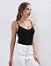 BQTQ 5 Pcs V Neck Camisole Tops for Women Spaghetti Strap Slim Fitted Soft Camisole Undershirts Basic Camisoles in White Black Gray, L