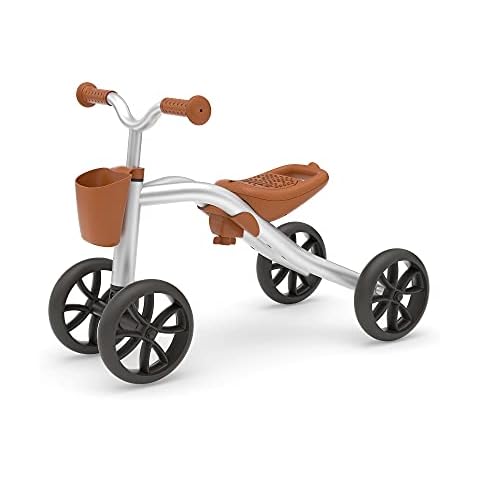 Chillafish Quadie Basket stable 4-wheel grow-with-me ride-on with basket and adjustable seat height, for kids 1-3 year, cookie storage in the seat and silent non-marking wheels, silver Cover
