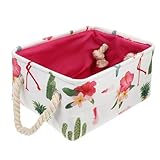 SMASOLO 布製収納バスケット 取っ手付き 柔らかく多用途 おもちゃ 洗濯物 書籍収納用 クローゼット整理に 部屋やリビングに調和する鮮やか
