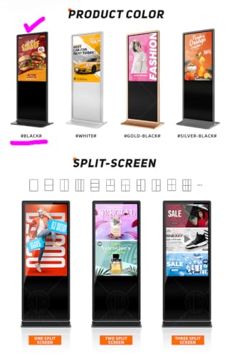 Image of 50 inch Indoor Single-Sided Floor-Standing LCD Advertising Koisk with Wheel Stand | Android RK3568 2GB+16GB | Non-Touch /Infrared /Capacitive Touch | CMS Preinstalled