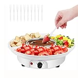 Qcwwy Juego de Ollas para Fondue, Kit de Fondue de Chocolate, Máquina para Derretir Chocolate, Olla Eléctrica para de Postre con 6 Tenedores para Mojar, Fundidor de (Enchufe europeo 220V)