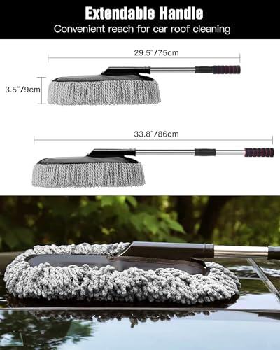 Image of 6 Pcs Car Cleaning Kit Car Accessories 2026 Car Duster Microfiber Brush Big-1 | 1 Car Vacuum | 1 Car Dustbin | 1 Microfiber Cloth | 2 Interior Cleaning Brush (6 Pack)