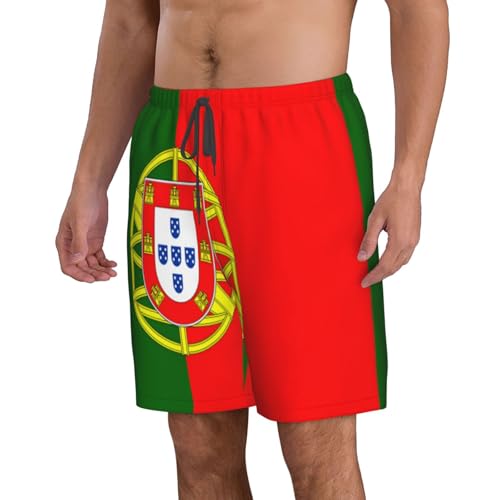 Portuguese Flag Men's Beach Pants-Quick-Dry & Comfortable Mens Beach Shorts for Men, Perfect for Surfing and Everyday Wear White2