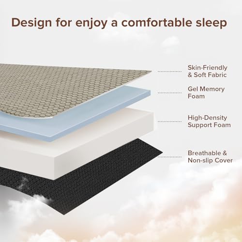 Image of ROXGOX Memory Foam Trifold Mattress, 6 Inch King Foldable Mattress, Portable Floor Bed with Washable Cover, Handle & Non-Slip Bottom, for RV, Travel, Camping, Yoga, 80 inchx76 inchx6 inch