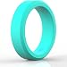 BEST SILICONE WEDDING RING FOR WOMEN (Teal) "Protect Your Finger & Your Marriage" Safe, Rubber, Durable Band for Active Athletes, Wives, Yoga, Workout, Medical - 100% Guarantee (5)