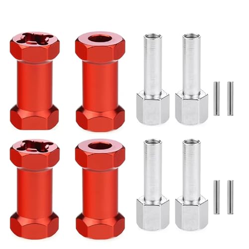Compatible With Axial Scx10 D90 For Tamiya For MST 1/10 RCJ[N[[ 4 15mm/20mm/25mm/p[c 12mmZpzC[nu RCANZT[(Red,25mm)