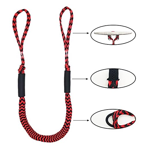 Bungee Dock lines - Pack of 4 Marine Rope for Boat