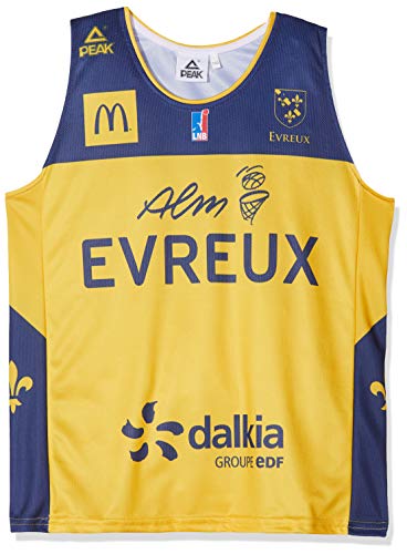 ALM Evreux Baloncesto ALM Evreux - Camiseta Oficial de Baloncesto para niño 2018-2019, Niño, Color Amarillo, tamaño FR : XS (Taille Fabricant : 14 ANS - XS)