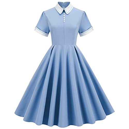 Robe de soirée rétro rockabilly avec jupe plissée élégante mi-longue