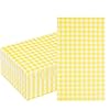   WDF-150Pack-Yellow-Checkered-Napkins-3-Ply-Disposable-Yellow-and-White-Gingham-Napkins-Guest-Napkins-Dinner-Napkins-Paper-for-Picnic-BBQ-Birthday-Wedding-Party-Easter