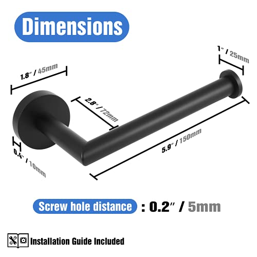 Hitslam Black Toilet Paper Holder Wall Mount Sus 304 Stainless Steel Matte Black Toilet Roll Holder Waterproof Rotateproof Toilet Tissue Holder For Bathroom #TOP1