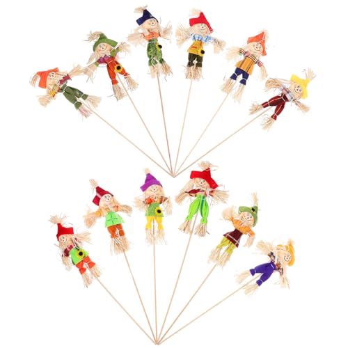 Espantapájaros para jardín PRETYZOOM, 12 figuras de poliéster y madera fáciles de colocar 2