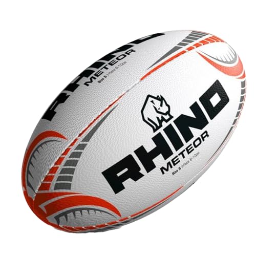 Balón de rugby Rhino Meteor 4 blanco para jugar tardes de entrenamiento con amigos