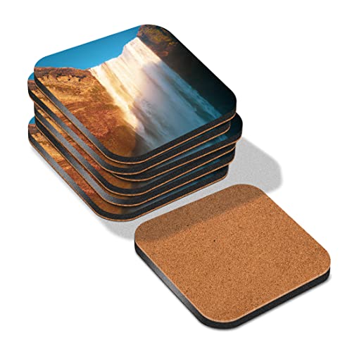 8cm MDF Blank Sublimation Coasters Cork Backed Square Small Cute Mini Miniature Coaster Sublimate Printing (50) - Image 3