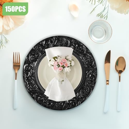 Platos redondos antigüos 13 pulgadas pack 150 plástico miniatura 3
