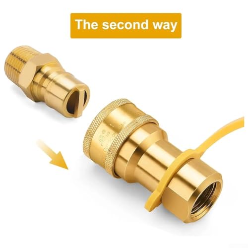 Pumixiy 1/2" Brass Quick Connect Fitting Kit for LP Gas and Low-Pressure Natural Gas Appliances – 100,000 BTU, Male Insert with Cap & Thread - Image 7