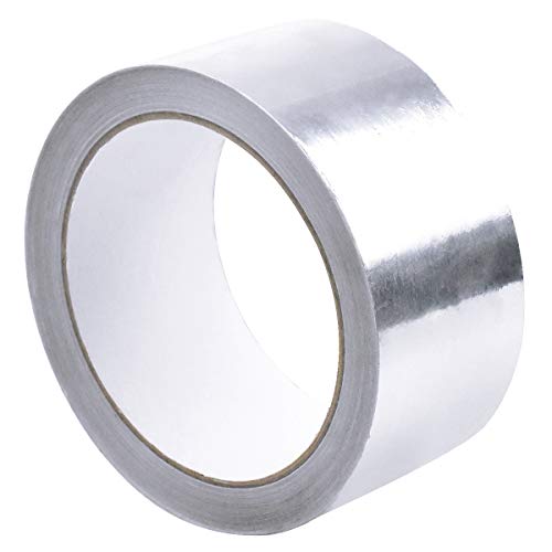 Preisvergleich Produktbild 50mm x 20m Aluminium Klebeband Aluband Aluklebeband hitzebeständig, Selbstklebendes Aluminiumband Klebeband zum Abdichten oder Dämmen, Alufolie Isolierband für Reparaturen von metallischen Oberflächen
