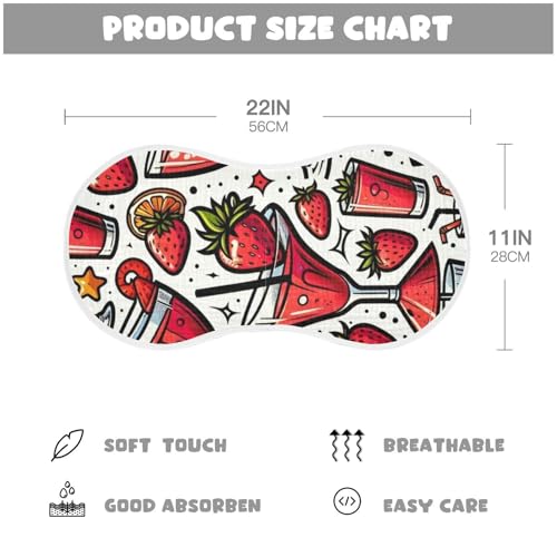 Muslin Burp Cloth for Baby 2PCS Stropical Strawberry Cocktails Super Absorbent Burping Cloths, Bibs for Newborn Boys Girls4