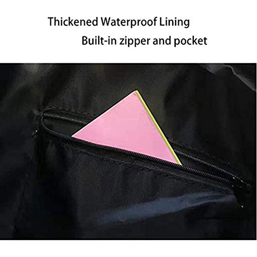 Large Canvas Striped Beach Bag - Top Zipper Closure - Waterproof Lining - Tote Shoulder Bag For Women's Shoulder… - Image 5