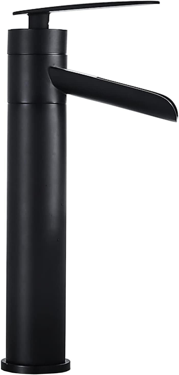 VDOQTLJT Faucet Waterfall tap Bathroom faucets Sink Single Hole Tall Handle one Black for Washbasin White B