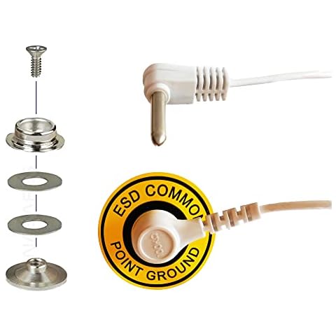 Grounding Snap with ESD Grounding Plug for Universal Grounding Table Mat, Universal Snap Kit and 16ft Grounding Cord Makes Perfect Grounding Wire Kit in ESD Supplies, ESD Grounding Kit & Ground Cord Cover